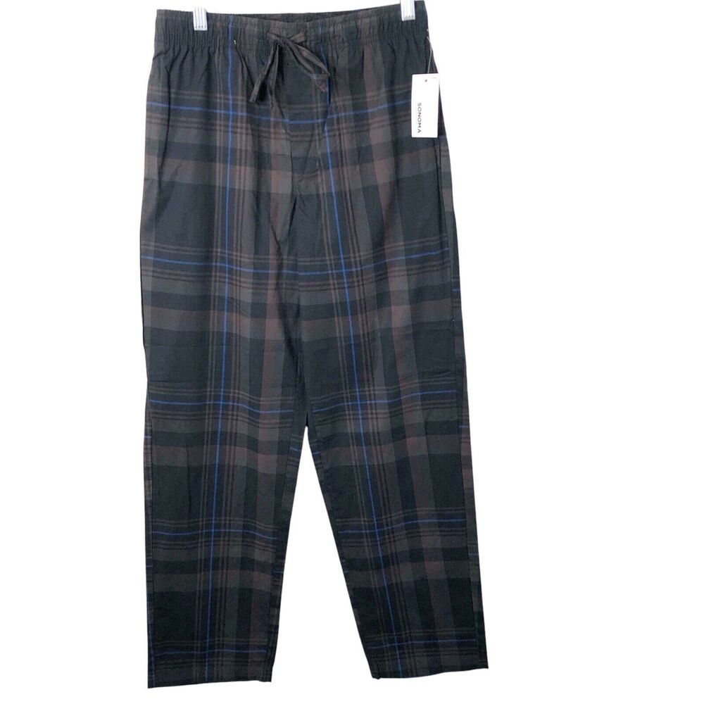 Sonoma NWT Men's The Essential Woven Cotton Plaid Pajama Pants Size Small